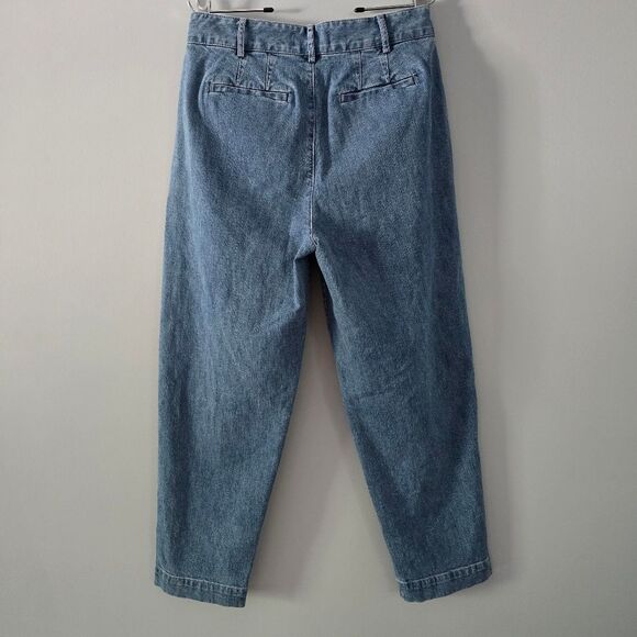 Madewell Pleated Taper Wide-Leg Jeans Size 4 - Picture 5 of 6